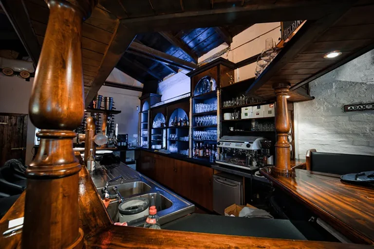 Bar with coffee machine and beer taps